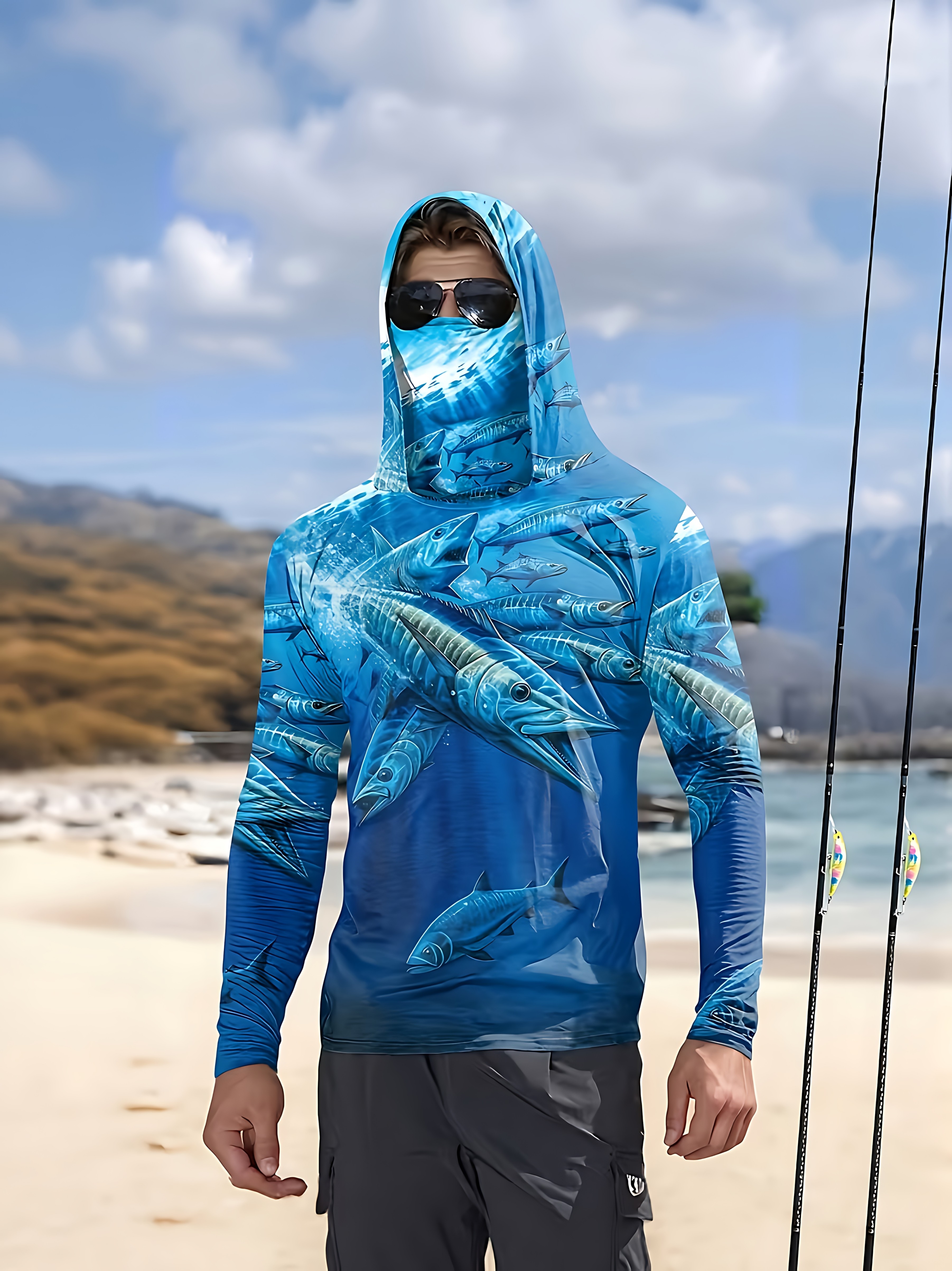 Fishing Hoodie - Fishing Shirt Hooded Men Fishing Clothes