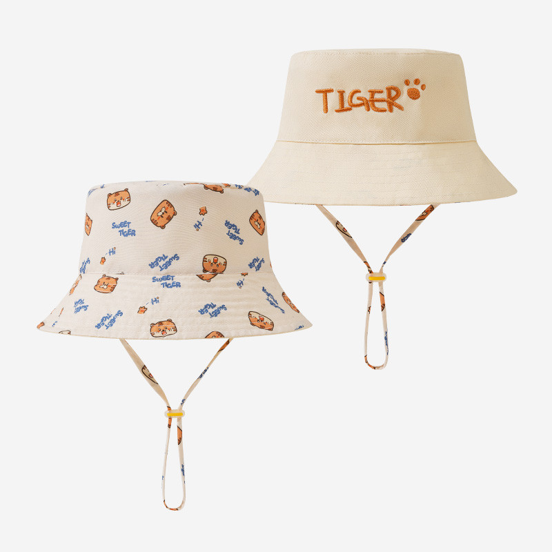 Fishing Hat - Letter Embroidered Baby Bucket Hat Double
