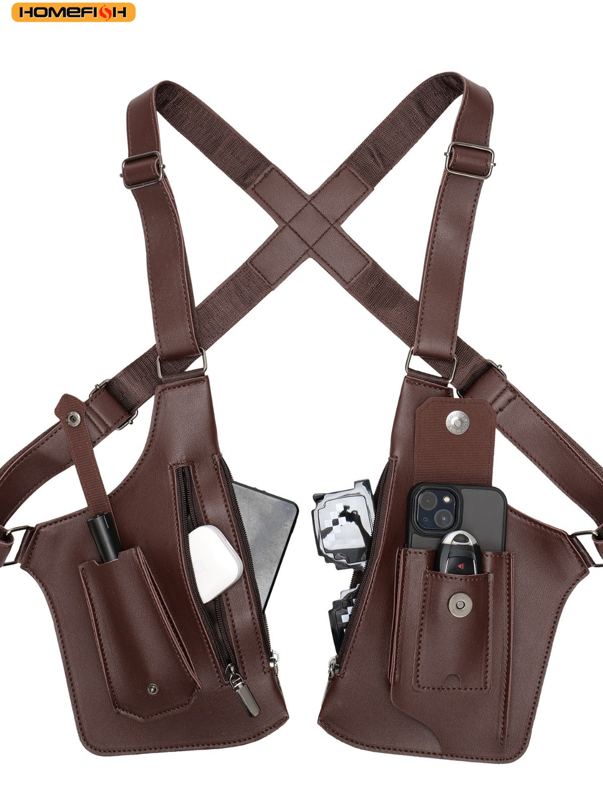 Fishing Belt - HOMEFISH Double Shoulder Strap Tactical Fishing