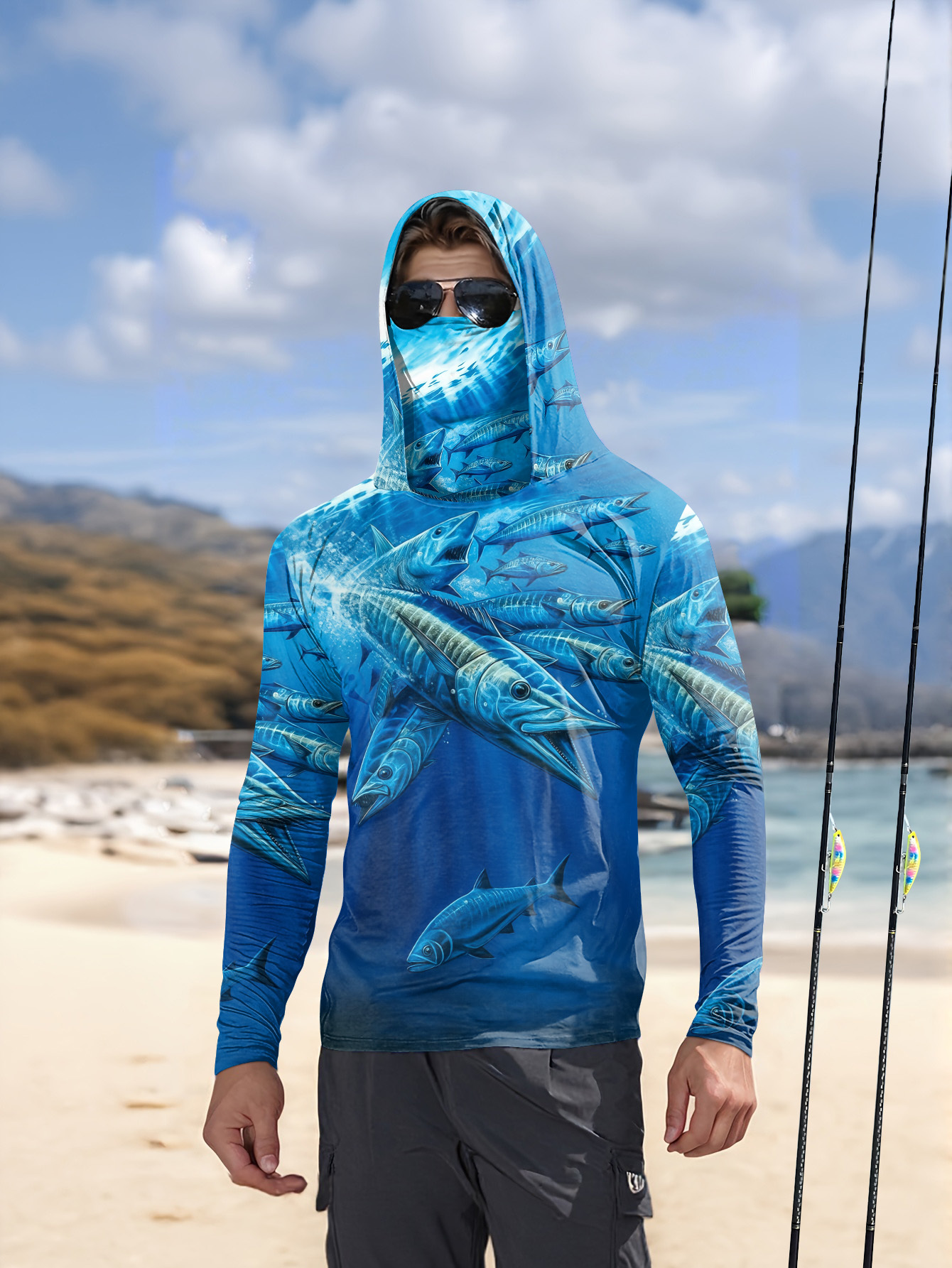 Men Hood Fishing Shirt long sl - Fishing Hoodie review and price