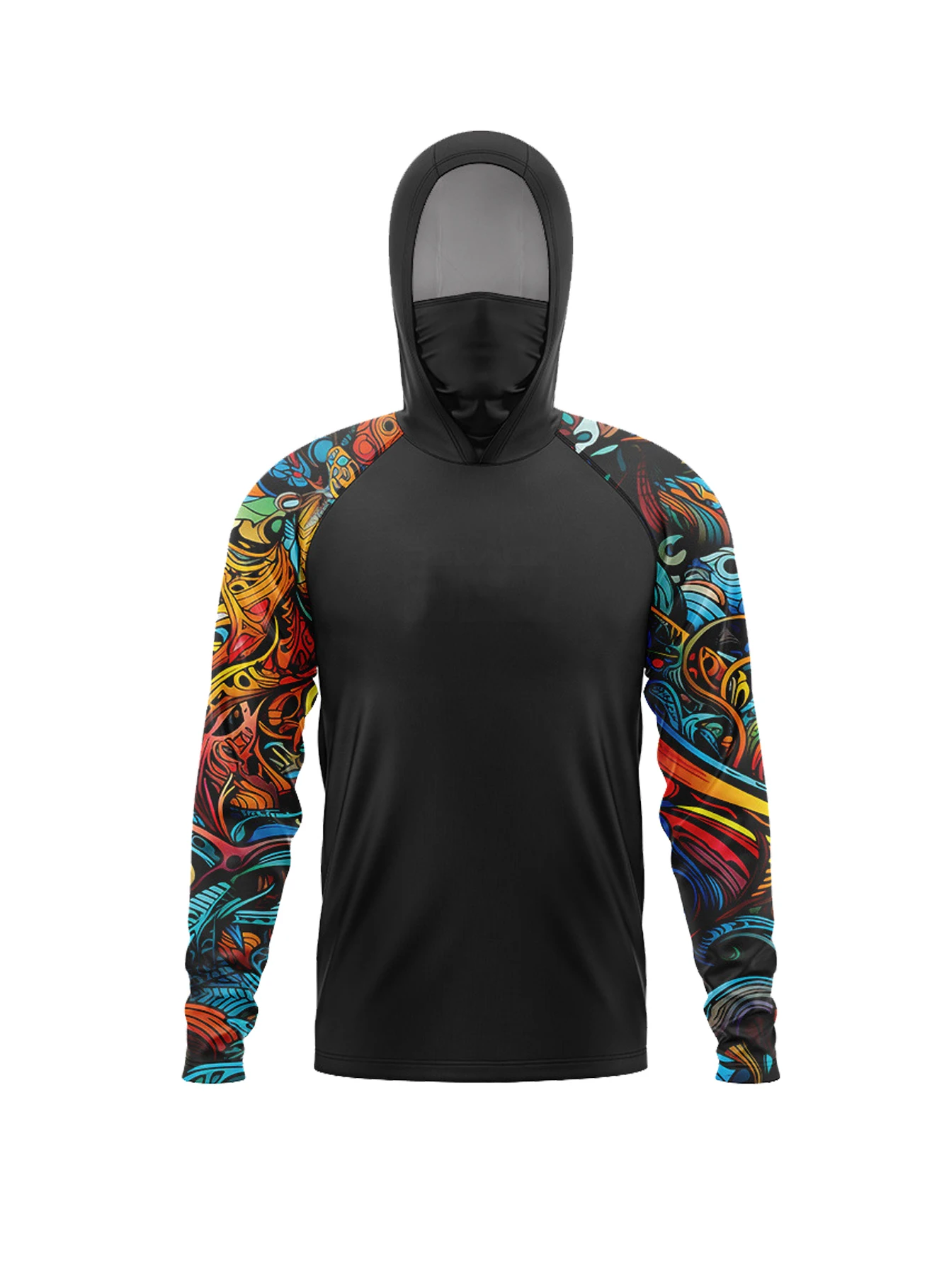 Fishing Hoodie T-shirts Men Lo - Fishing Mask Sun Protection review and price